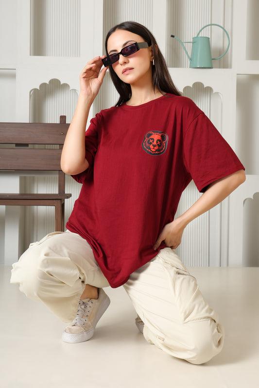 Biker Panda Oversized Tshirt