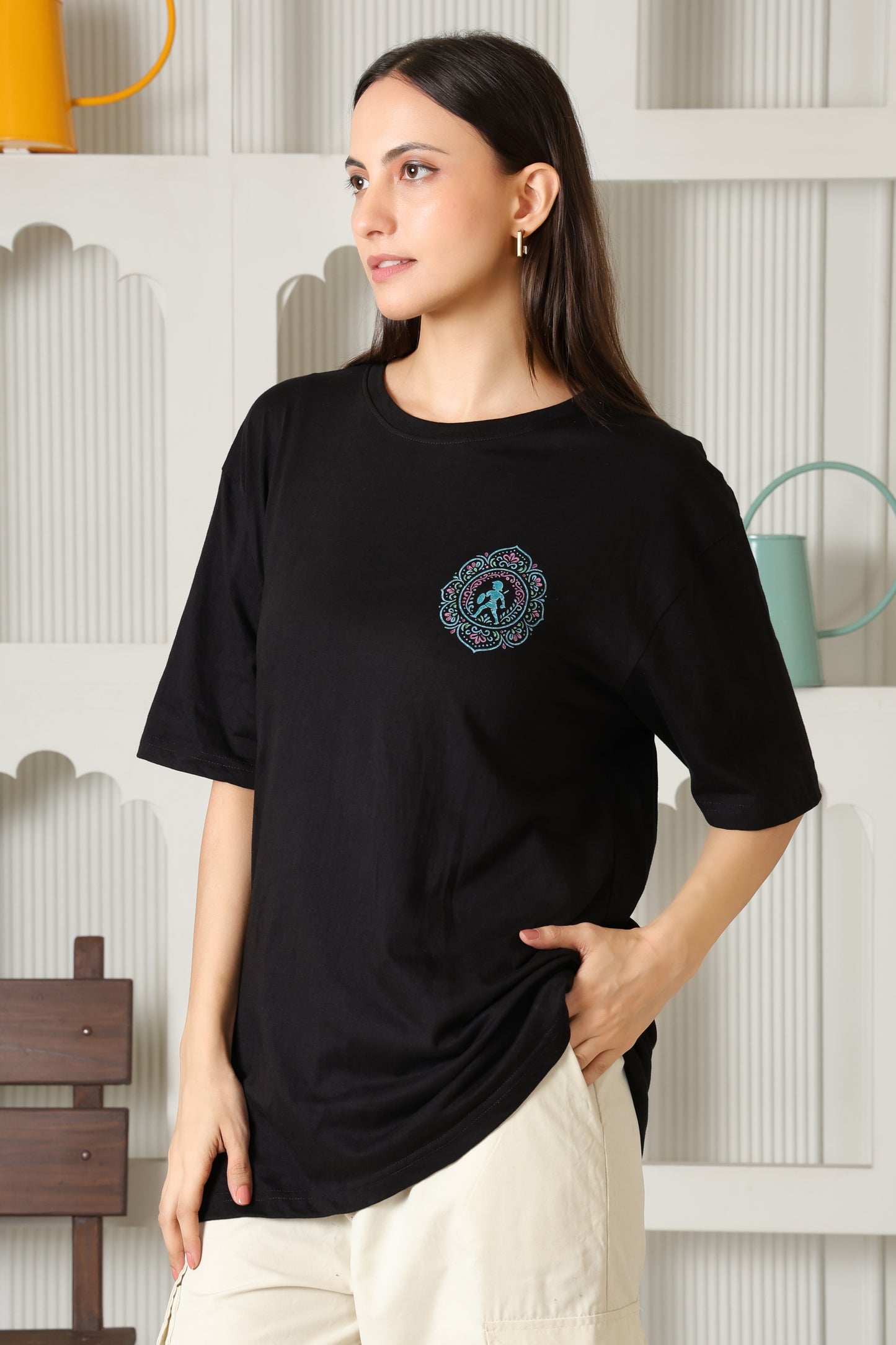 Black Mandala Artwork Oversized Tshirt