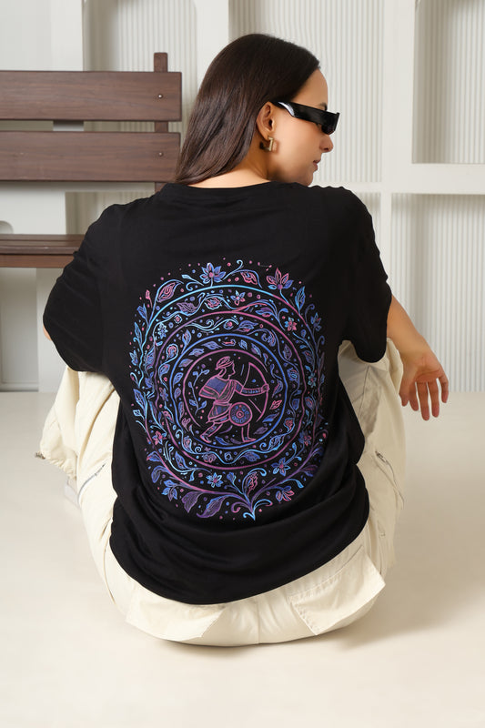 Black Mandala Artwork Oversized Tshirt